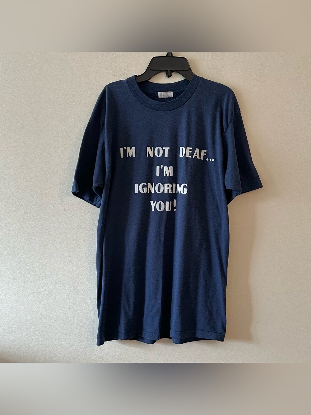 Vintage Deaf Ignoring You Novelty Old Navy T Shirt Single Stitch USA L